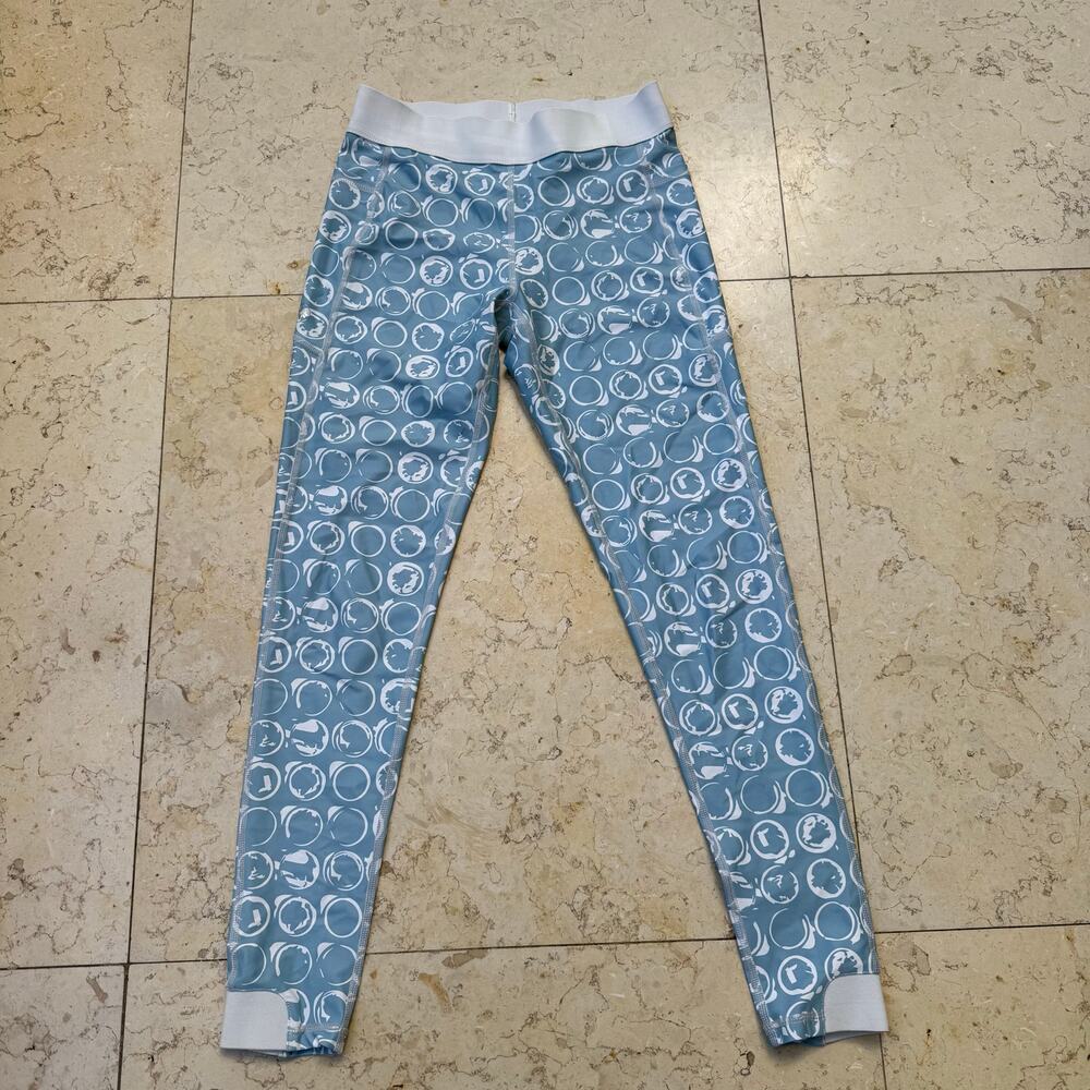 Senita Athletics High Waisted Leggings - Blue & White Pattern - Size S - Picture 2 of 10